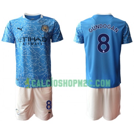 Manchester City Ilkay Gundogan 8 Bambino Maglia Prima 2020/2021 Manica Corta (+ Pantaloncini)